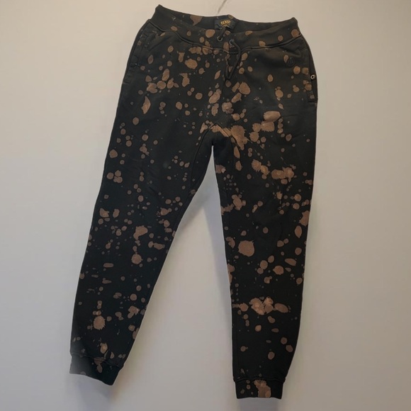 10.Deep Other - 10 Deep Splatter Print Joggers - Black/Brown - Size Medium